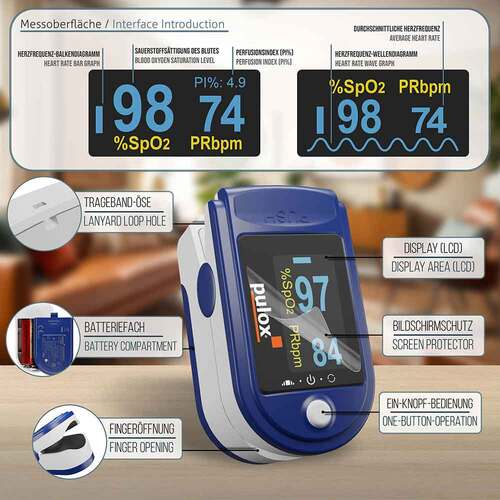 Pulox PO-200 Solo Pulsoximeter blau - 2
