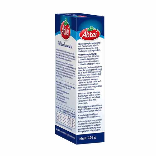 Abtei Calcium 1400 + Vitamin D3 + K Kautabletten - 3