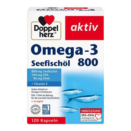 Doppelherz Omega-3 Seefisch&ouml;l 800 aktiv Kapseln - 1