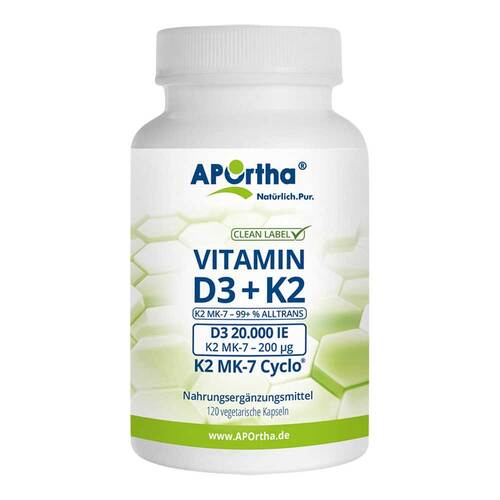 Vitamin D3 20.000 I.E. + K2 200mg mit Quinoapulv.Kapseln  - 1