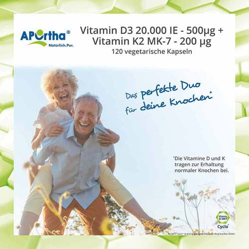 Vitamin D3 20.000 I.E. + K2 200mg mit Quinoapulv.Kapseln  - 6