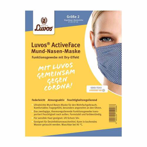 Luvos Activeface Mund-Nase-Maske Gr&ouml;&szlig;e 2 blaugem. - 2