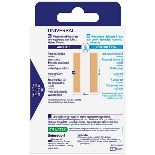 Hansaplast Universal Pflaster wasserfest 6 cmx1 m - 2