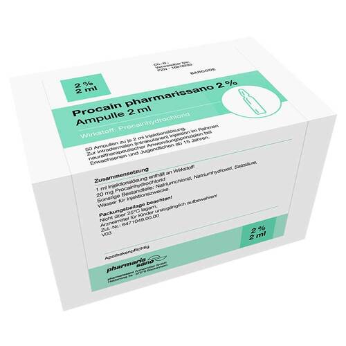 Procain pharmarissano 2% Injektionsl&ouml;sung Ampullen 2 ml - 1