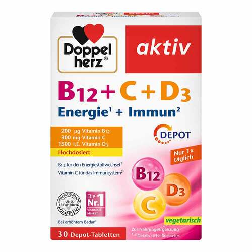 Doppelherz B12 + C + D3 Depot aktiv Tabletten - 1