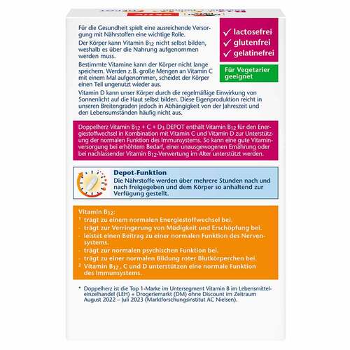 Doppelherz B12 + C + D3 Depot aktiv Tabletten - 2