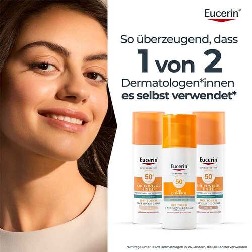 Eucerin Sun Oil Control tinted Creme LSF 50 + hell - 7