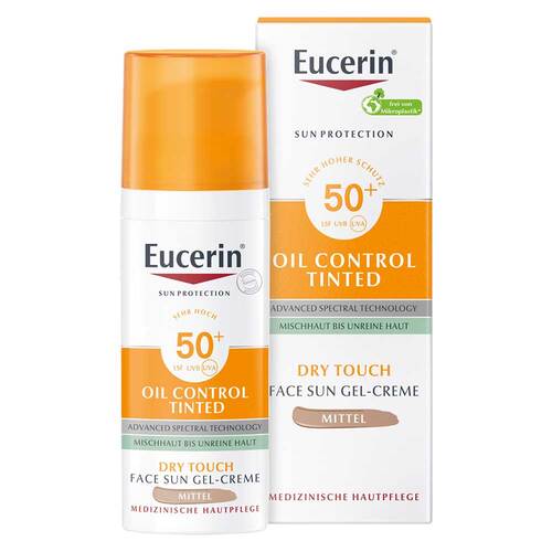 Eucerin Sun Oil Control tinted Creme LSF 50 + mitt. - 1