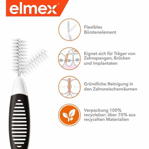 Elmex Interdentalb&uuml;rsten Iso Gr&ouml;&szlig;e 8 1,5 mm schwarz - 3