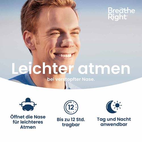 Besser Atmen Breathe Right Nasenpflaster normal transparent  - 3