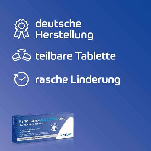 Paracetamol plus Coffein axicur® 350 mg/50 mg Tabletten - 5