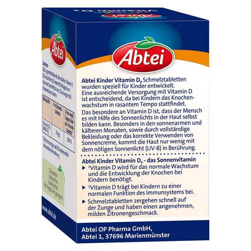 Abtei Kinder Vitamin D3 Schmelztabletten - 2