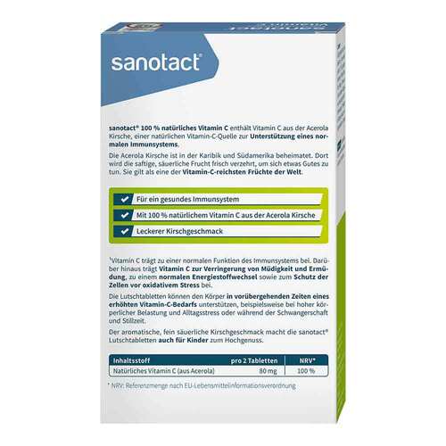 100% Nat&uuml;rliches Vitamin C sanotact Lutschtabletten  - 2