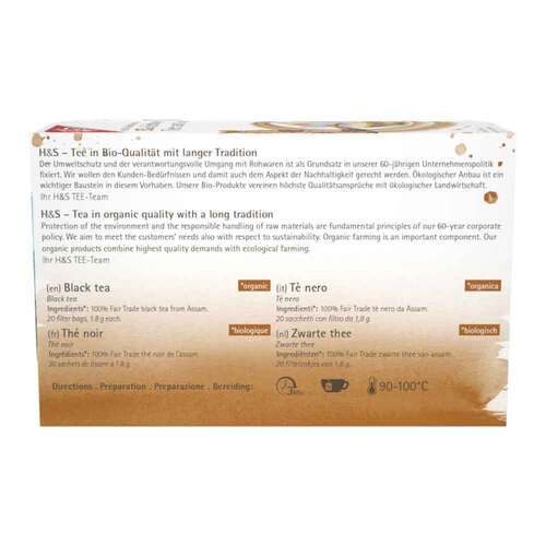 H&S Bio Schwarzer Tee aus Assam Filterbeutel - 2