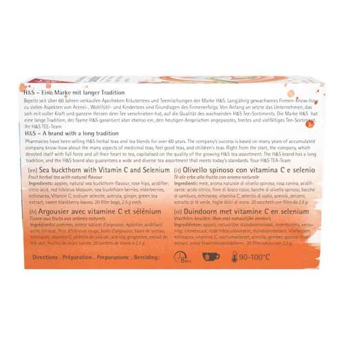 H&S Sanddorn mit Vitamin C und Selen Filterbeutel - 2