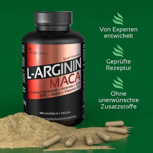 Biomenta L-Arginin + Maca + Tribulus + Acerola Kapseln - 5