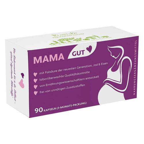 Mama Gut Schwangerschaft mit Fols&auml;ure 3-Monats-Packung Kapseln vegan - 1