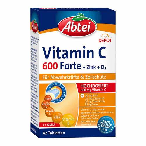 Abtei Vitamin C 600 Forte Tabletten Titandioxidfrei  - 1