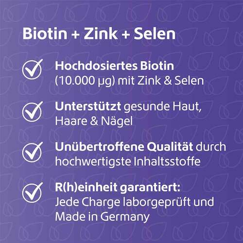 Biotin + Zink + Selen f&uuml;r Haut Haare &amp; N&auml;gel Kapseln - 3