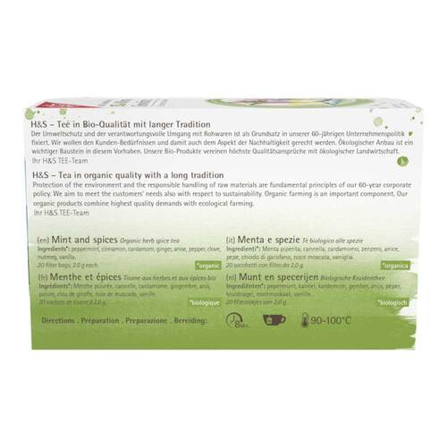 H&S Wintertee Bio Minze-Gew&uuml;rze Filterbeutel - 2