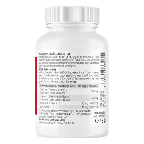 Beta-Glucan 500 mg + Vitamin C &amp; Zink Kapseln - 3