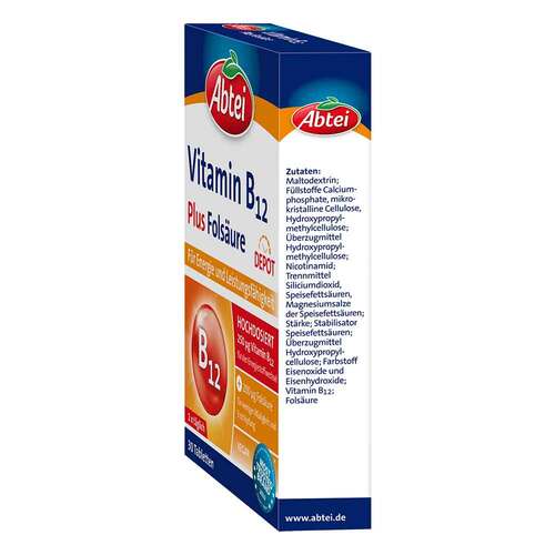 Abtei Vitamin B12 Plus Fols&auml;ure Tabletten Titandioxidfrei  - 4