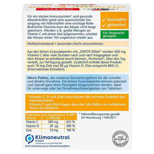 Doppelherz Vitamin C 500 + Zink + D3 Depot Direct Pel. - 2