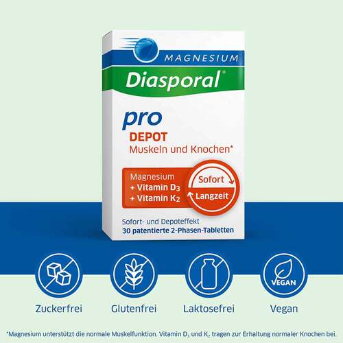 Magnesium Diasporal pro D3 + K2 Depot Muskel + Knochen Tabletten - 2