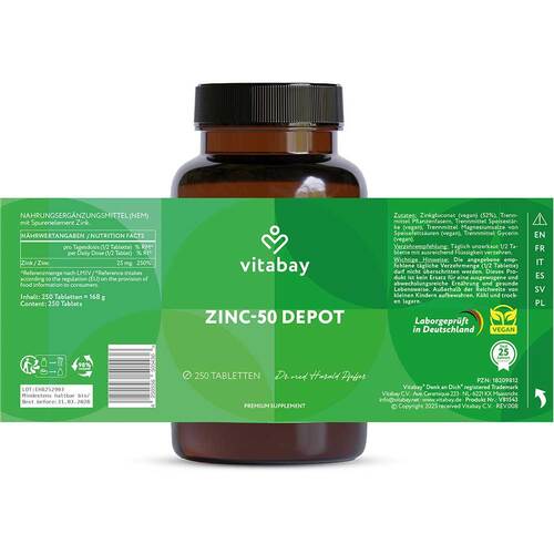 Zink 50 Depot Zinkgluconat vegan hochdosiert Tabletten  - 4