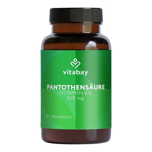 Pantothensäure 500 mg Vitamin B5 vegane hochdosierte magensaftresistente Kapseln - 1