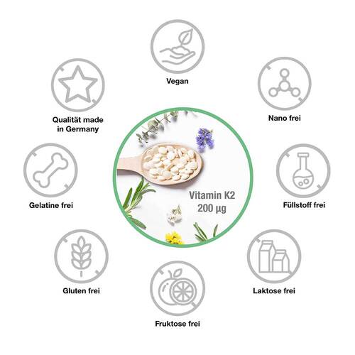 Vitamin K2 200 µg MK-7 vegan hochdosiert Tabletten - 2