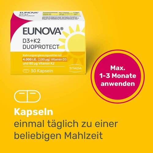 Eunova Duoprotect D3 + K2 4000 I.E. / 80 µg Kapseln  - 8