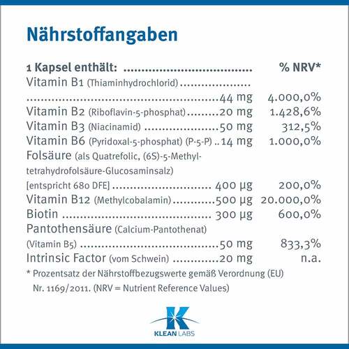 B-Complex mit Methylfolat und Intrinsic Factor Kap - 5