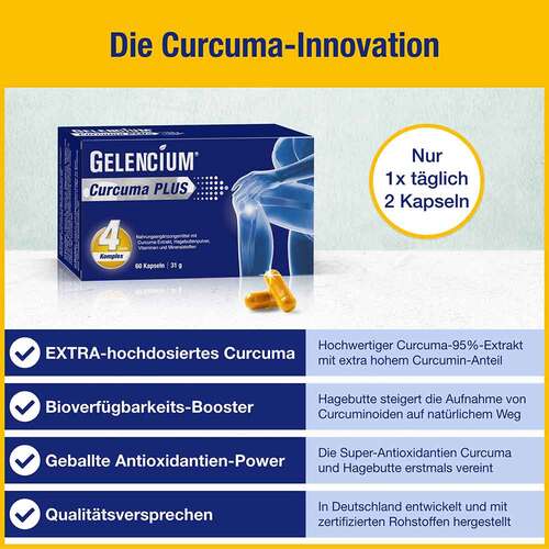 Gelencium Curcuma Plus hochdosiert mit Vitamin C Kapseln - 2