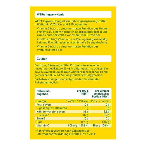 Wepa Ingwer + Honig + Vitamin C Pulver - 4