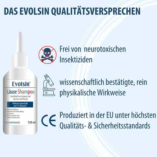 Evolsin L&auml;useshampoo mit L&auml;usekamm - 3