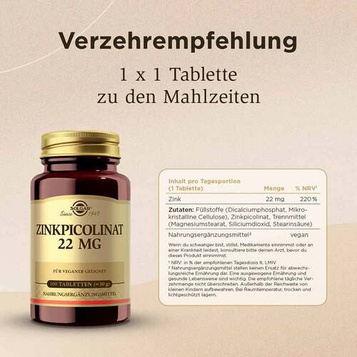 Solgar Zinkpicolinat 22 mg Tabletten - 5