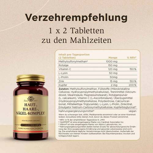 Solgar Haut Haare N&auml;gel Komplex Tabletten - 5