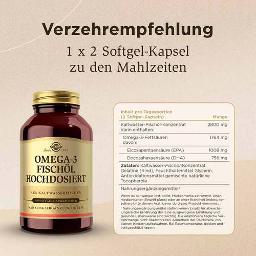 Solgar Omega-3 Fisch&ouml;l hochdosiert Kapseln - 5