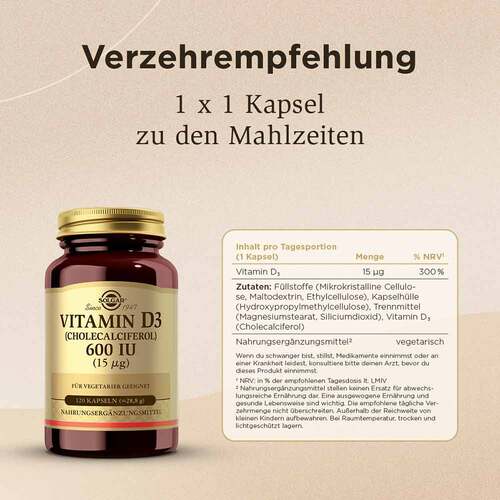 Solgar Vitamin D3 600 I.E. Kapseln - 5