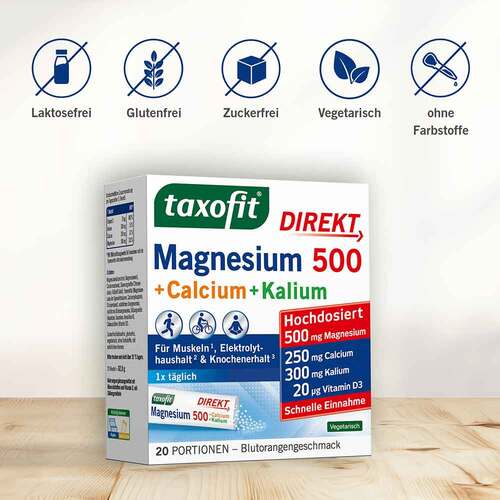 Taxofit Magnesium 500 + Calcium + Kalium Direkt Granulat - 6