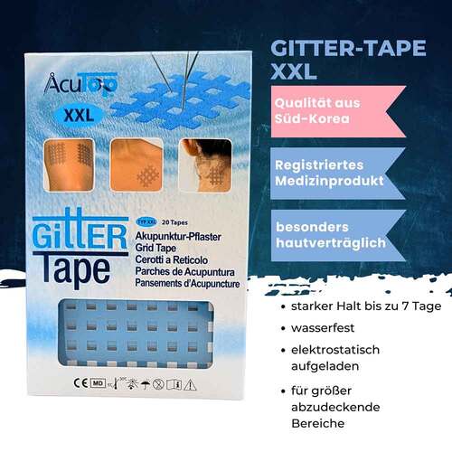 Gitter Tape Acutop Akupunkturpflaster XXL 7,5x10cm blau - 2