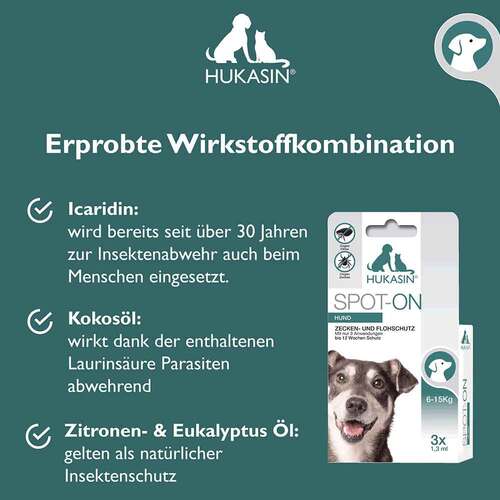 Hukasin Spot-on Zecken- und Flohschutz Ampulle f&uuml;r Hunde - 5