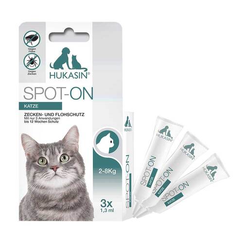 Hukasin Spot-on Zecken- und Flohschutz Ampulle f&uuml;r Katzen - 1