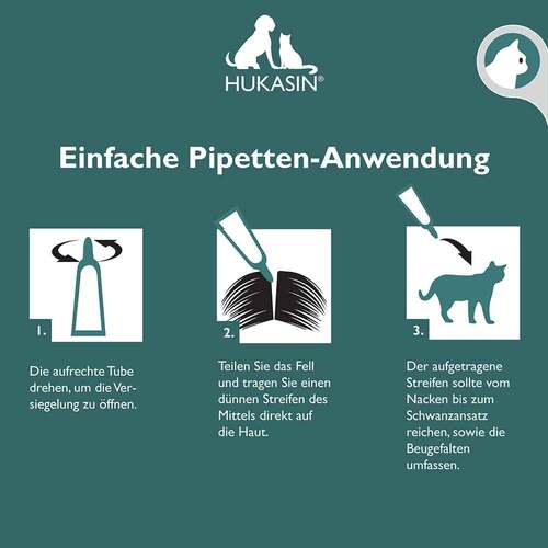 Hukasin Spot-on Zecken- und Flohschutz Ampulle f&uuml;r Katzen - 2