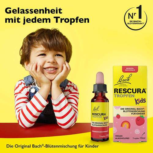 Bachbl&uuml;ten Original Rescura Kids Tropfen Erdbeer alkoholfrei - 6