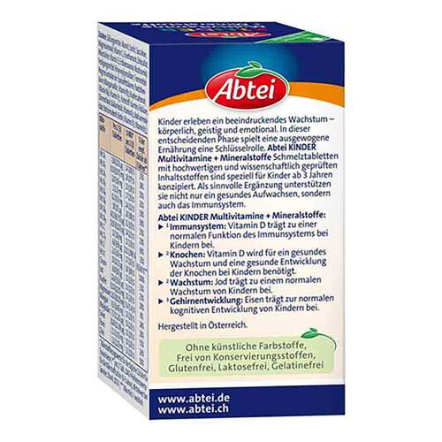 Abtei Kinder Multivitamin + Mineralst.DACH Schmelztab. - 3