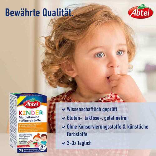 Abtei Kinder Multivitamin + Mineralst.DACH Schmelztab. - 4