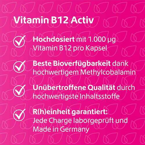 Vitamin B12 Activ 1000 µg hochdosiert + vegan Kapseln  - 2