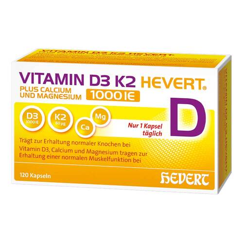 Vitamin D3 K2 Hevert + Calcium und Magnesium1000 IE Kapseln - 1